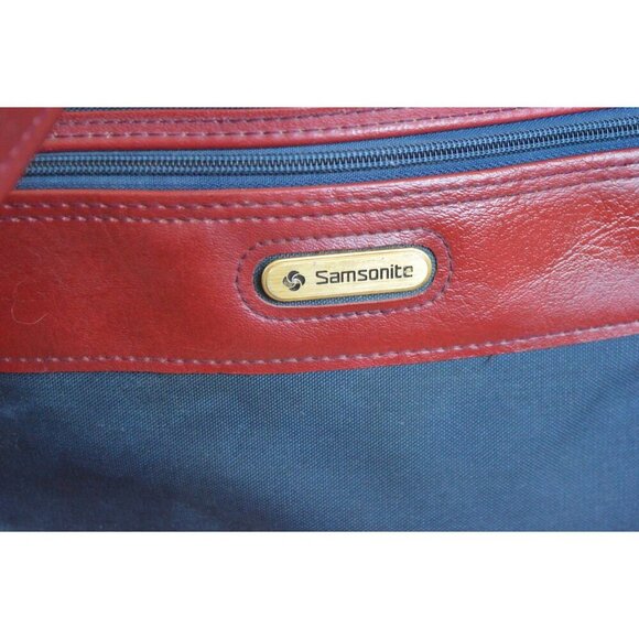 Vintage Samsonite Navy Red Crossbody Messenger Bag With Adjustable Strap Zippere - Picture 2 of 16
